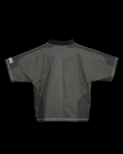 dark grey meta verse cybernetic tee, back view