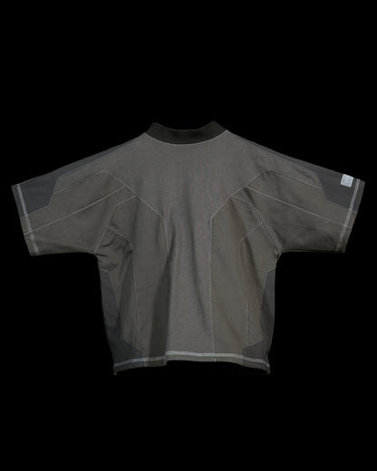 dark grey meta verse cybernetic tee, front view