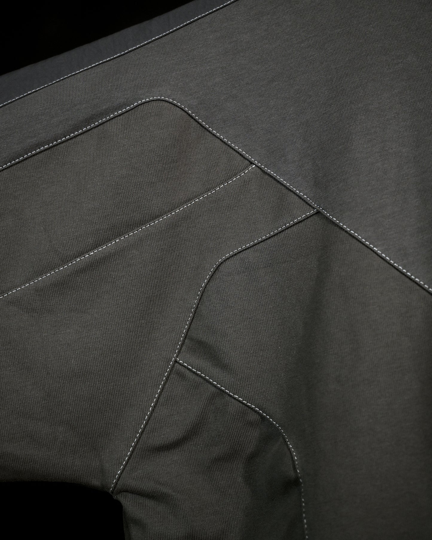 dark grey meta verse cybernetic tee, detail view