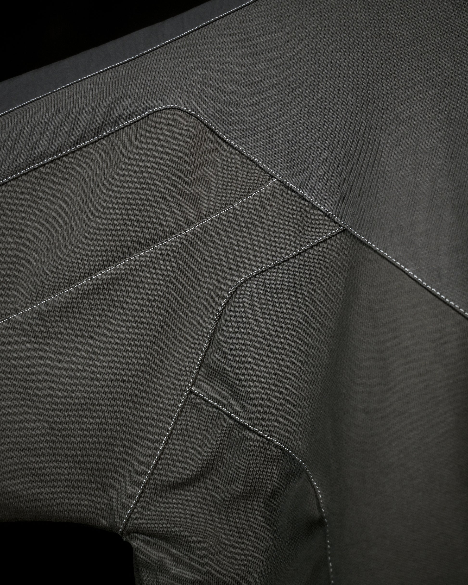 dark grey meta verse cybernetic tee, detail view