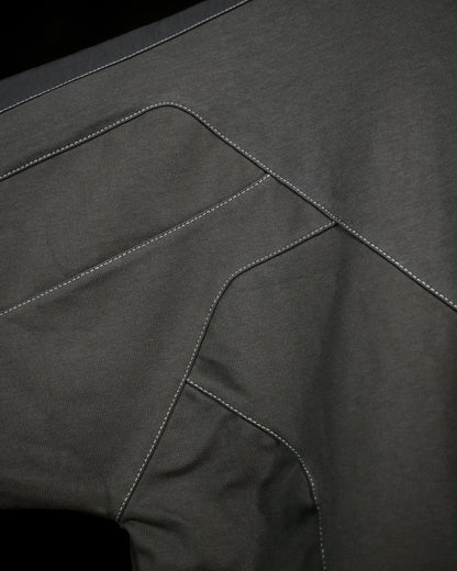 dark grey meta verse cybernetic tee, detail view