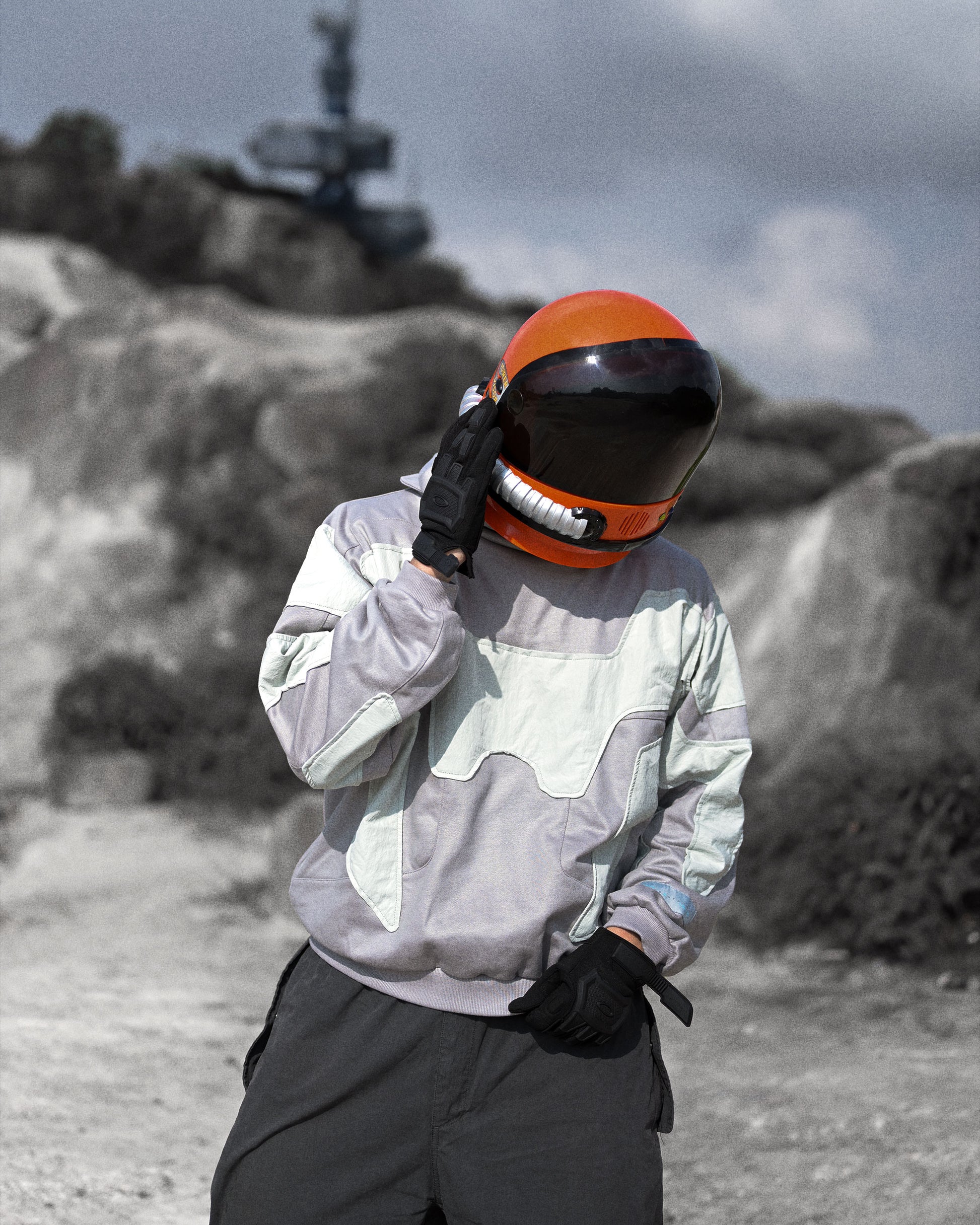 extraterrestrial alien sci-fi clothing hoodie, front astronaut helmet