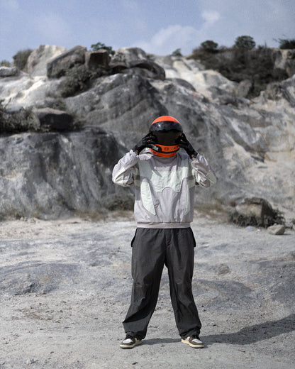 extraterrestrial alien sci-fi clothing hoodie, front model standing view