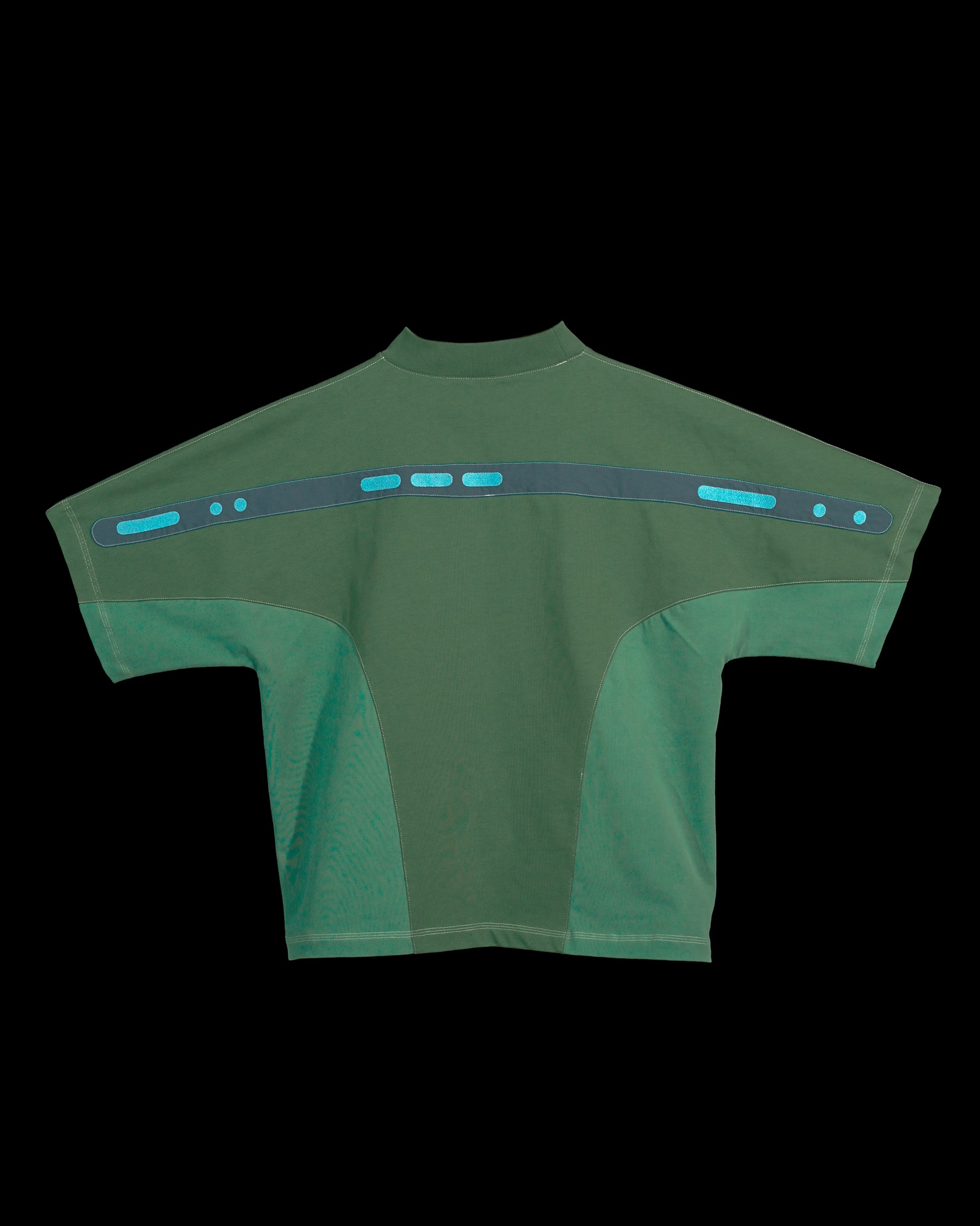 green emerald terraforming earth tone tee, back view