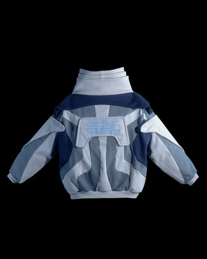 grey astronaut space cyberpunk archive sweater, back view