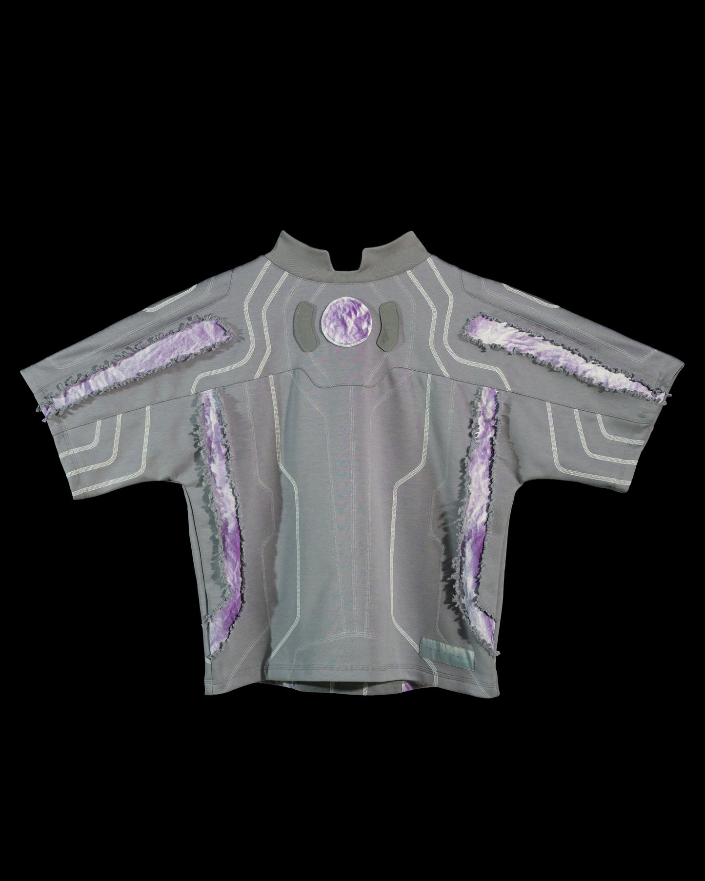 grey dark realm space sci-fi distressed tee, front view