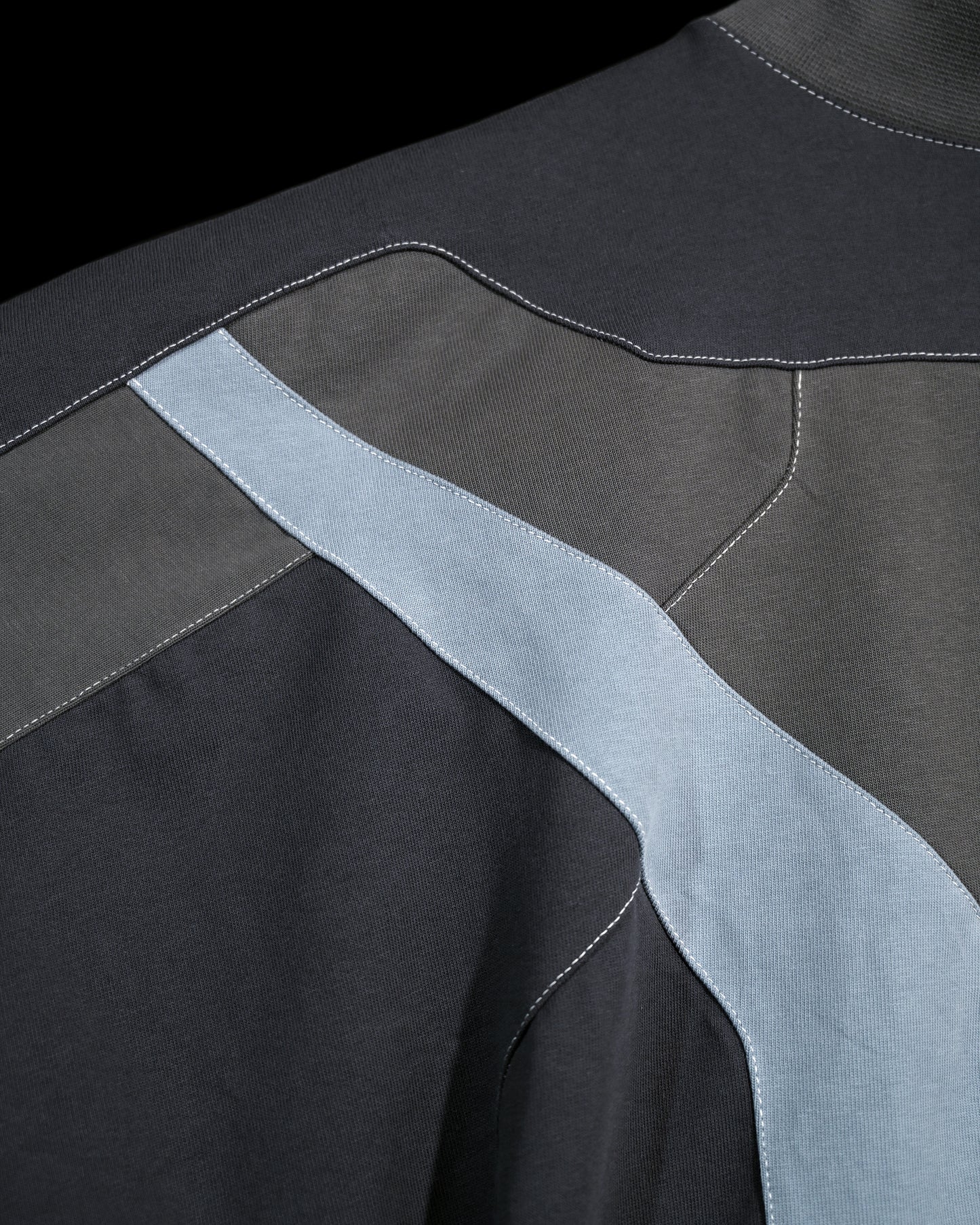 grey dykstraflex android tech core tactical tee, stitching detail