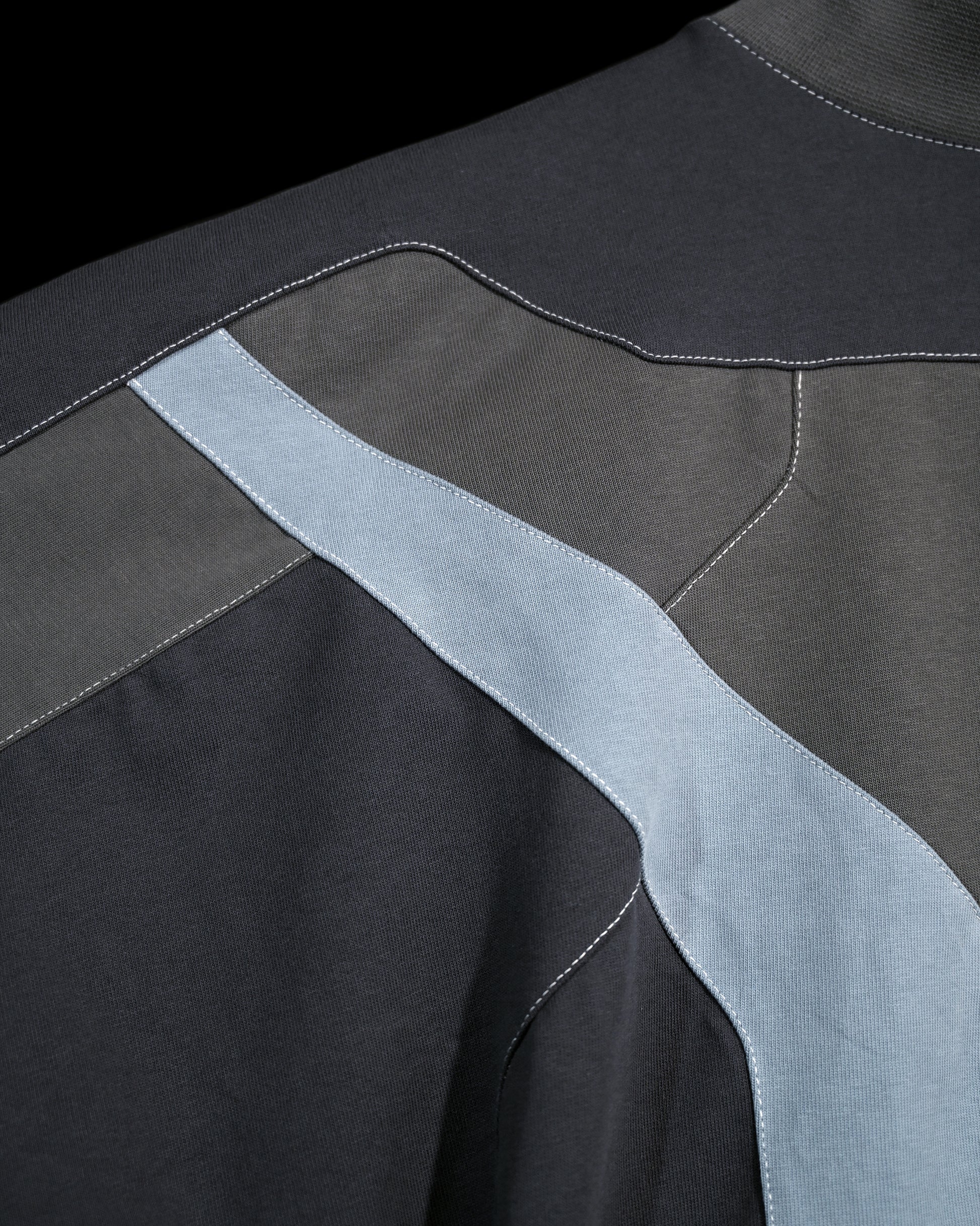 grey dykstraflex android tech core tactical tee, stitching detail