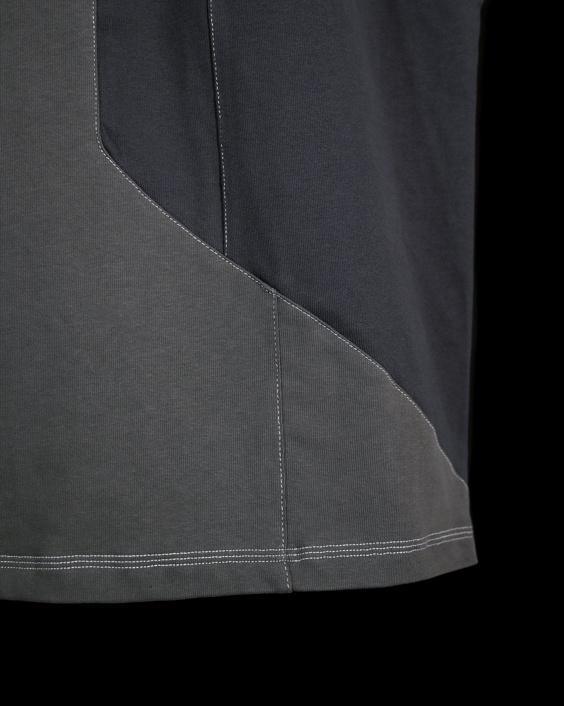 grey dykstraflex android tech core tactical tee, overlock stitching