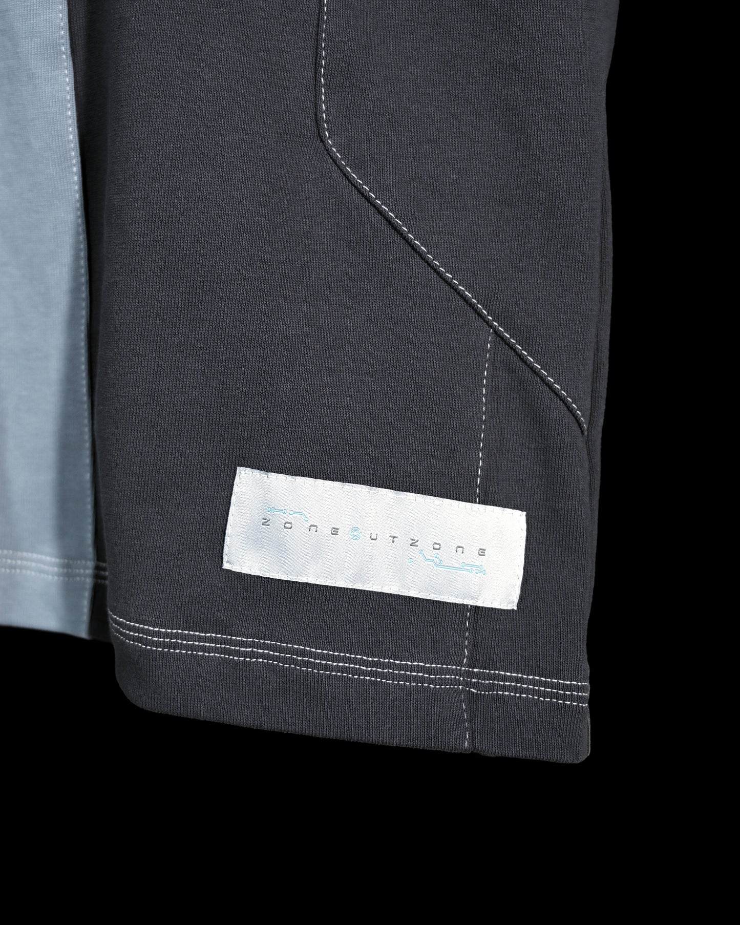 grey dykstraflex android tech core tactical tee, woven tag detail