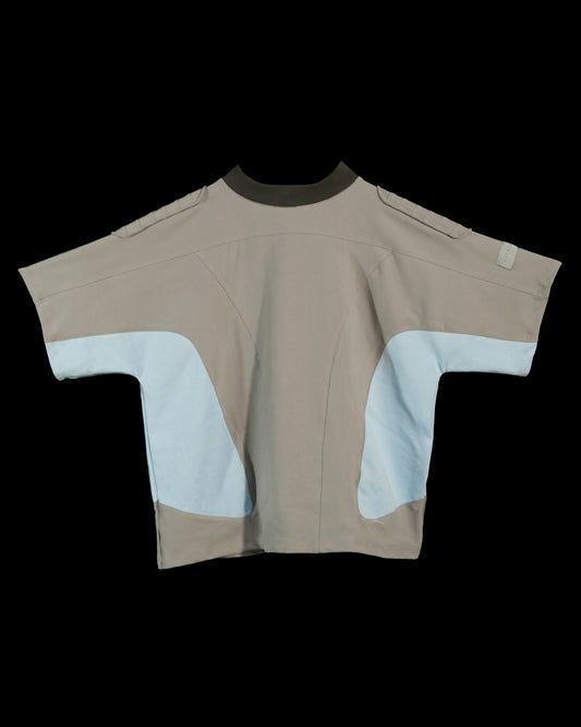 grey utopia mechcore techcore streetwear tee, front view