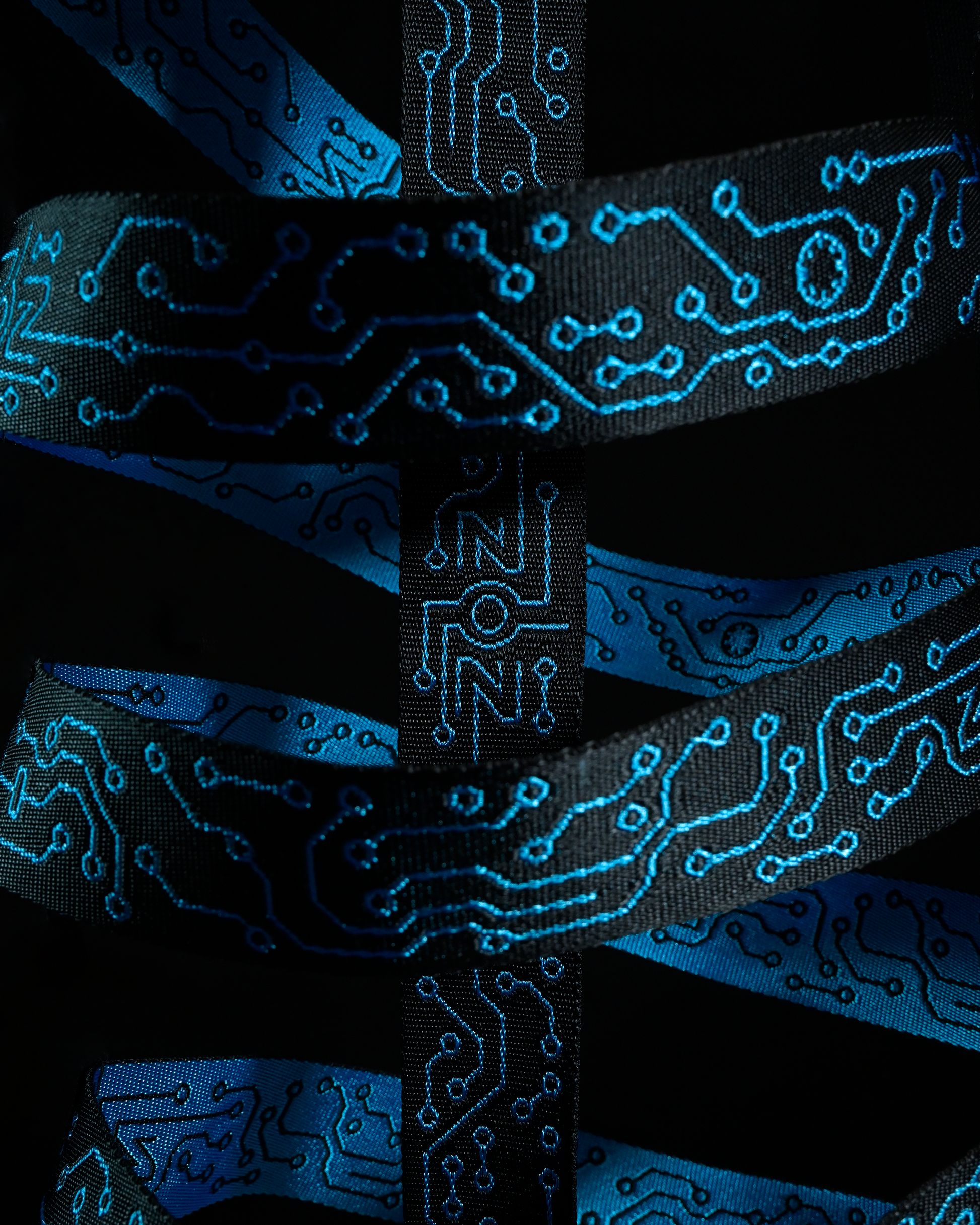 grid futuristic cyberpunk archive clothing streetwear belt, product close up