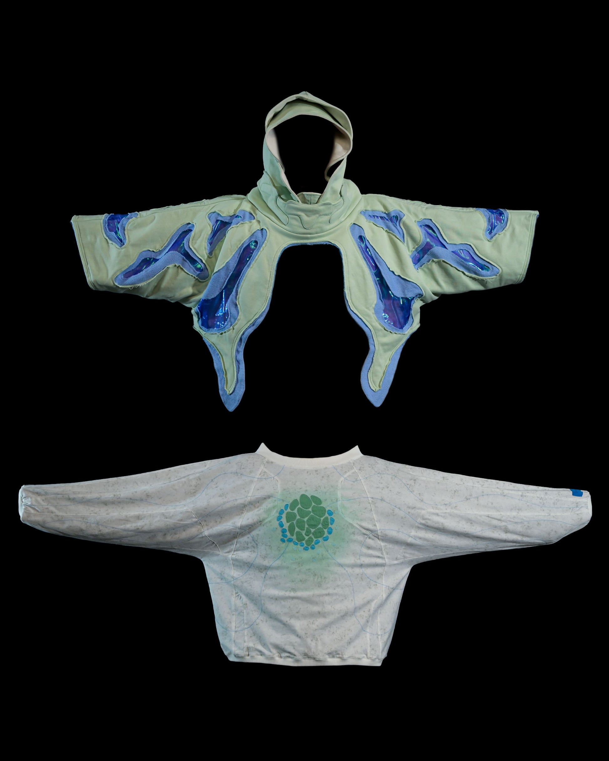 lucid coral aqua sci-fi clothing hoodie, add on view