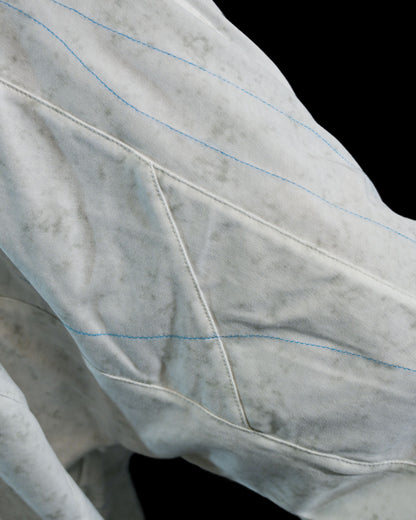 lucid coral aqua sci-fi clothing hoodie, top stitching view