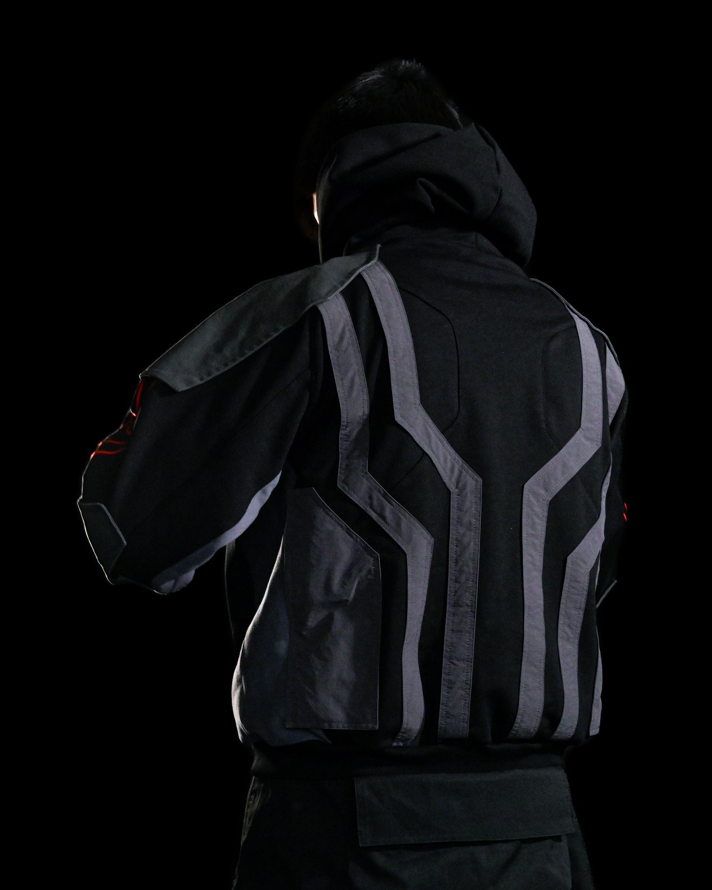 Red Grid Scarf - Large