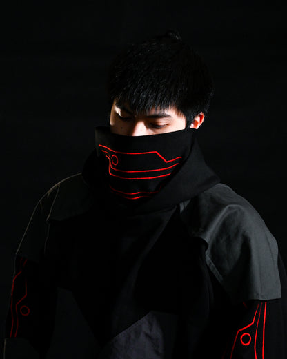 Red Grid Scarf - Large