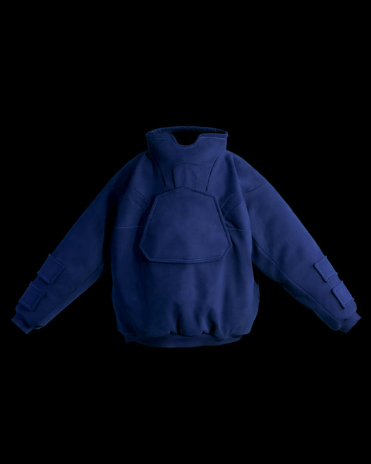 navy android  space heavyweight sweater, front view