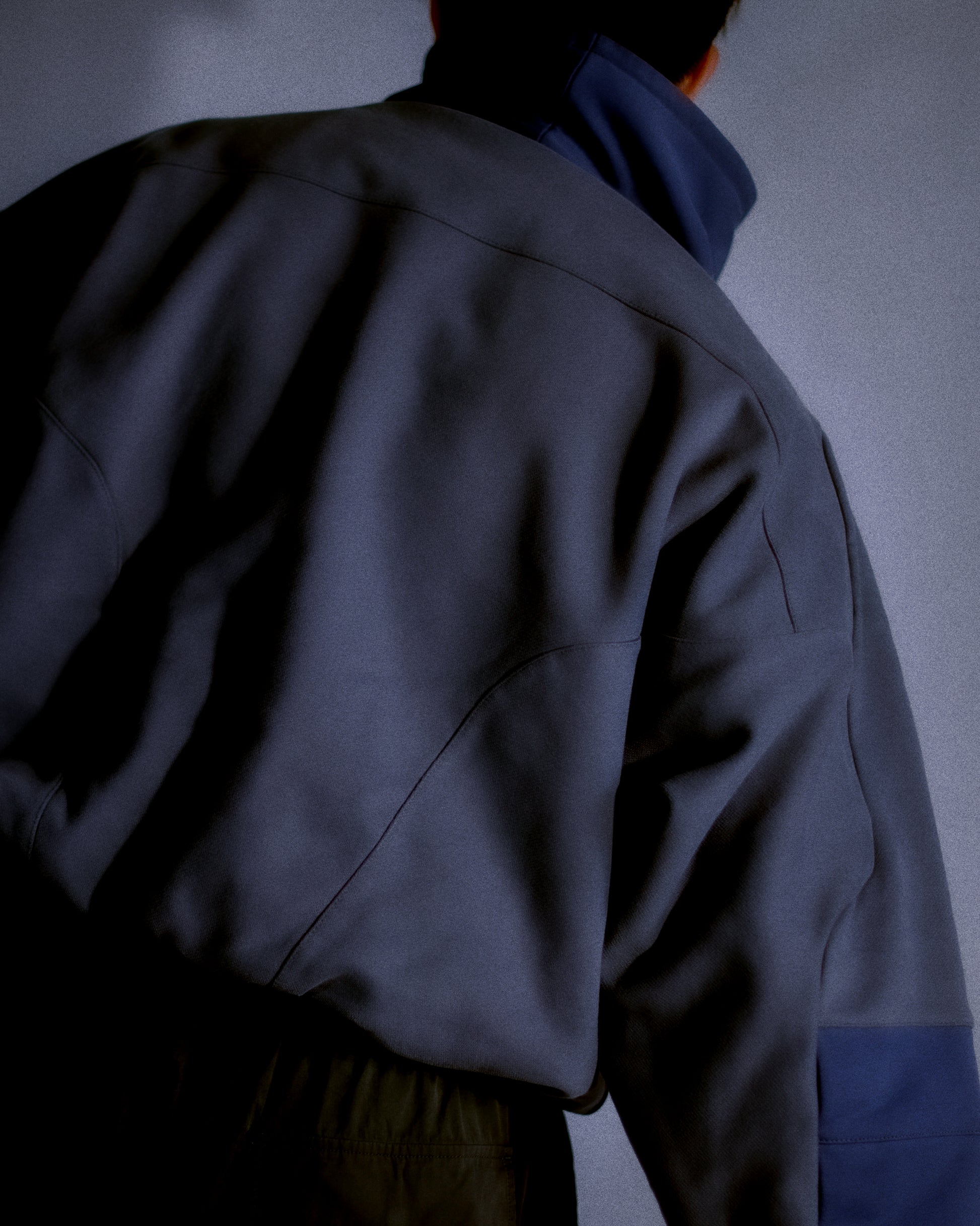 navy astro suit space streetwear fashion sweater, back model view