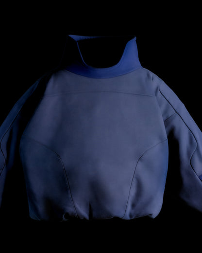 navy astro suit space streetwear fashion sweater, close up