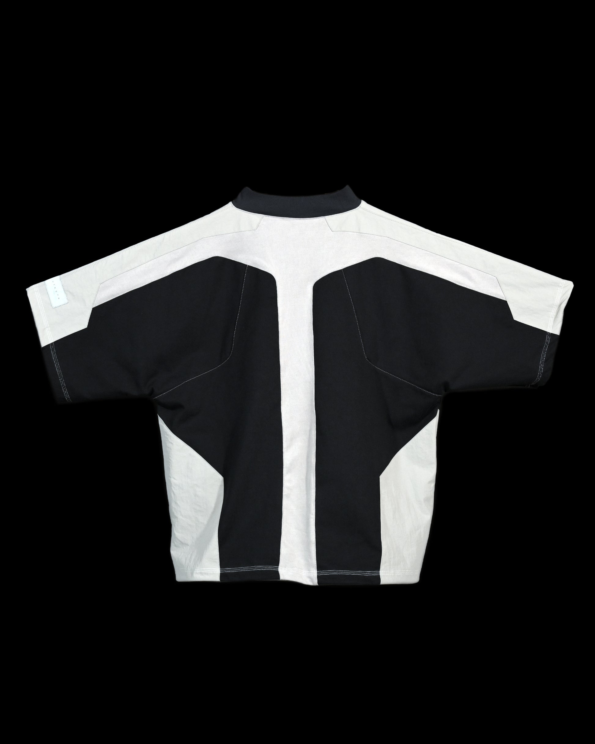 navy futuristic streetwear archive fashion tee, back view