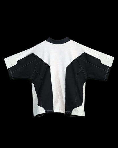 navy futuristic streetwear archive fashion tee, front view