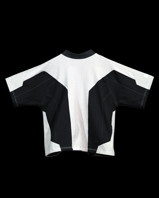 navy futuristic streetwear archive fashion tee, front view