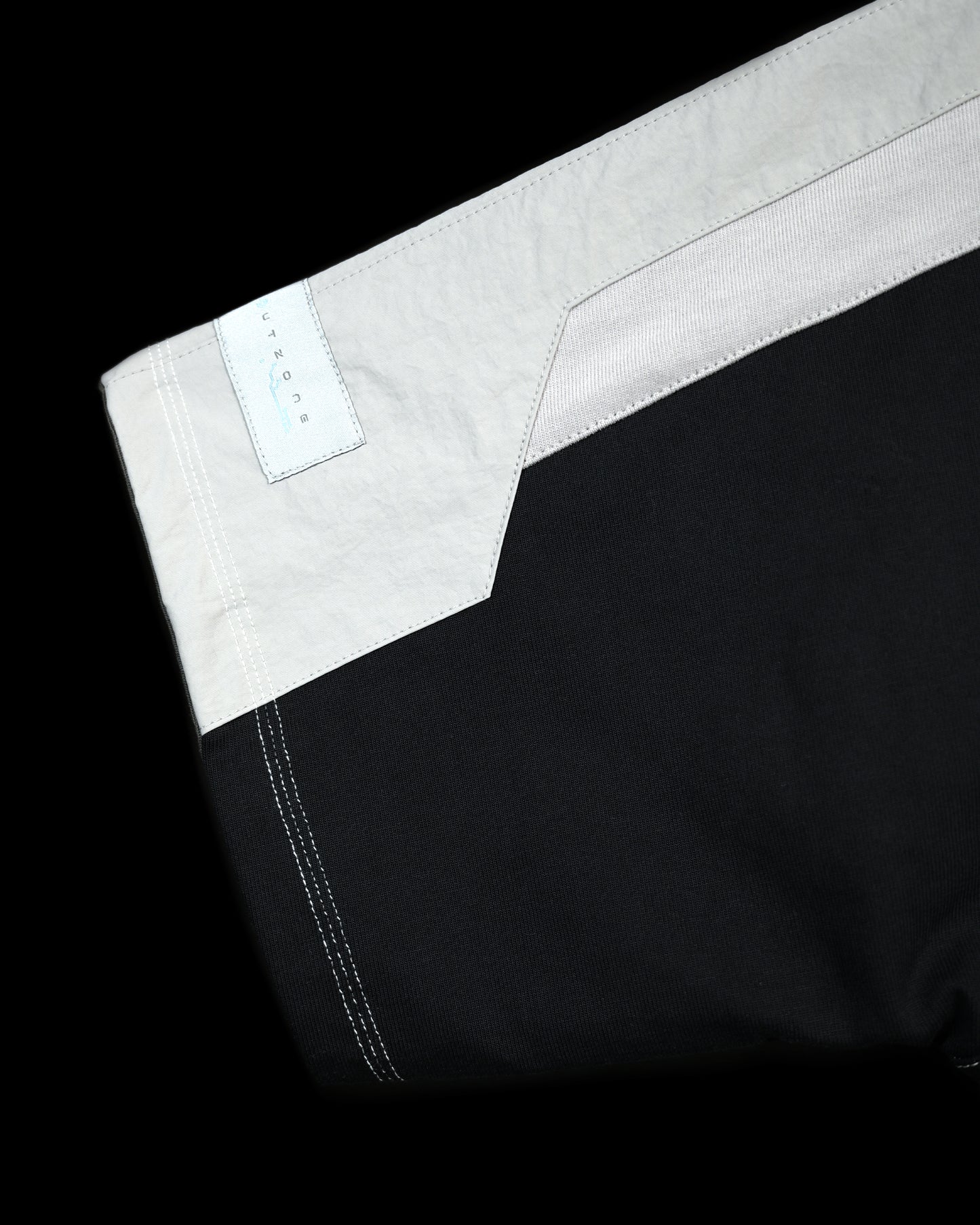 navy futuristic streetwear archive fashion tee, woven tag detail