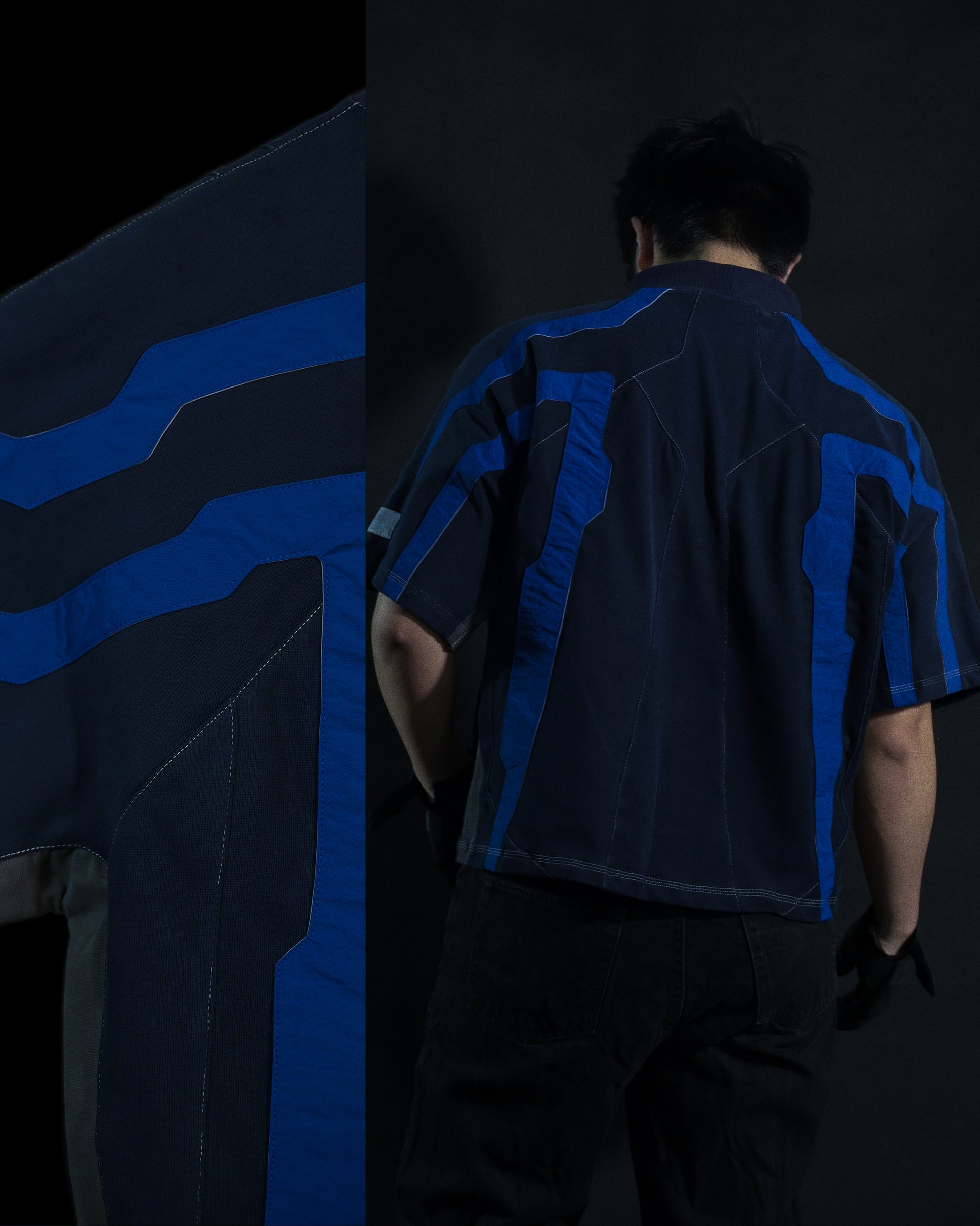 navy sci-fi archive clothing streetwear tee, detail