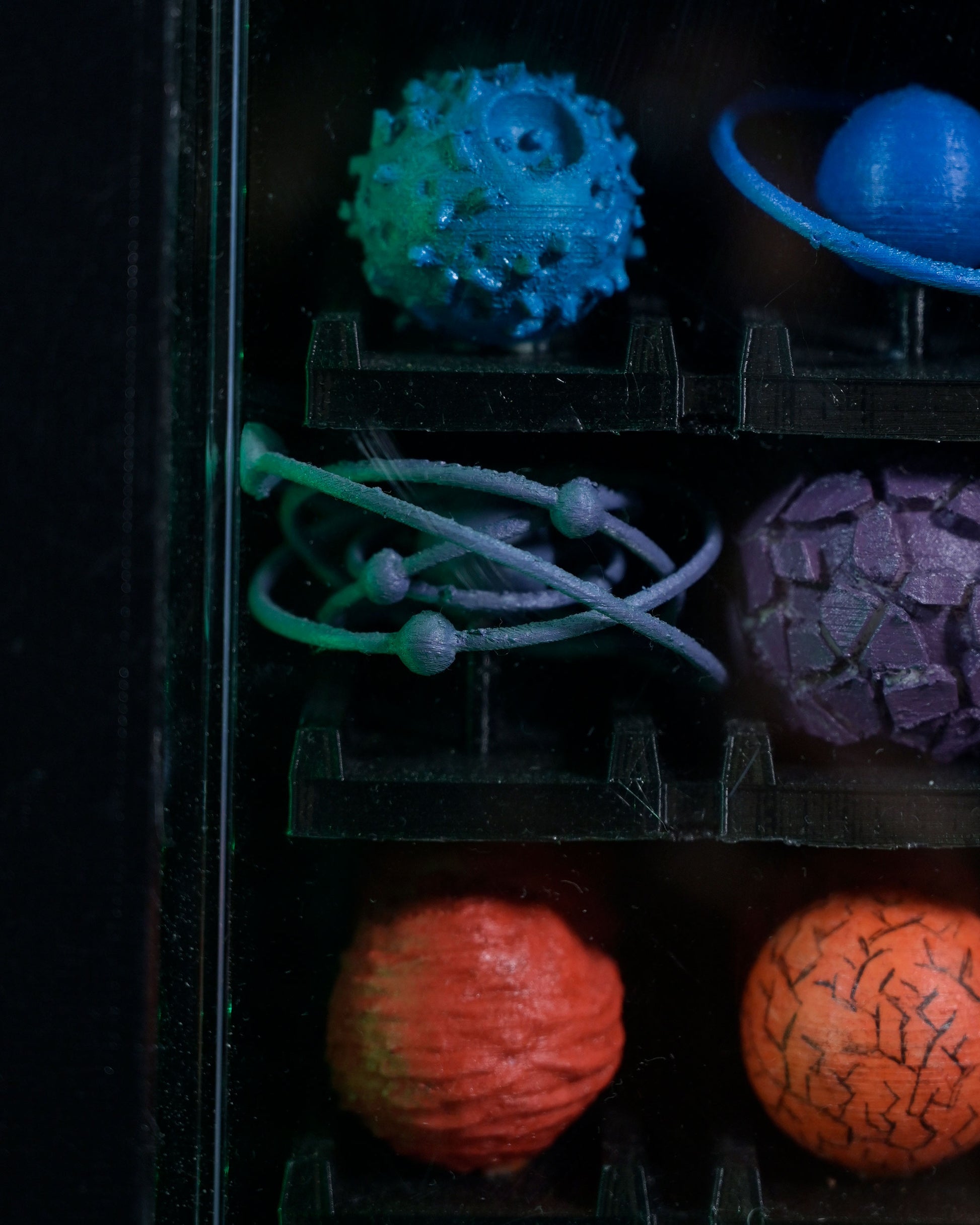planet vending machine art piece 3D printed backpack, saturn