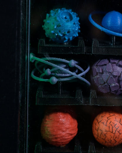 planet vending machine art piece 3D printed backpack, saturn