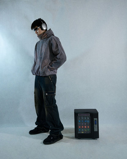 planet vending machine art piece 3D printed backpack, standing model
