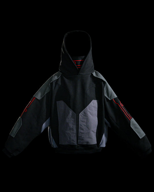 Red Grid Scarf - Large