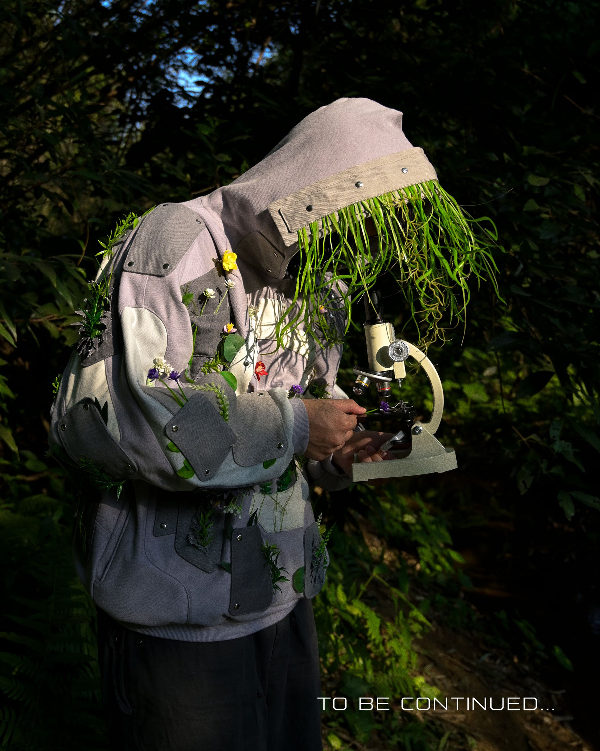 sci-fi archive fashion brutalist nature flowers hoodie, to be continued