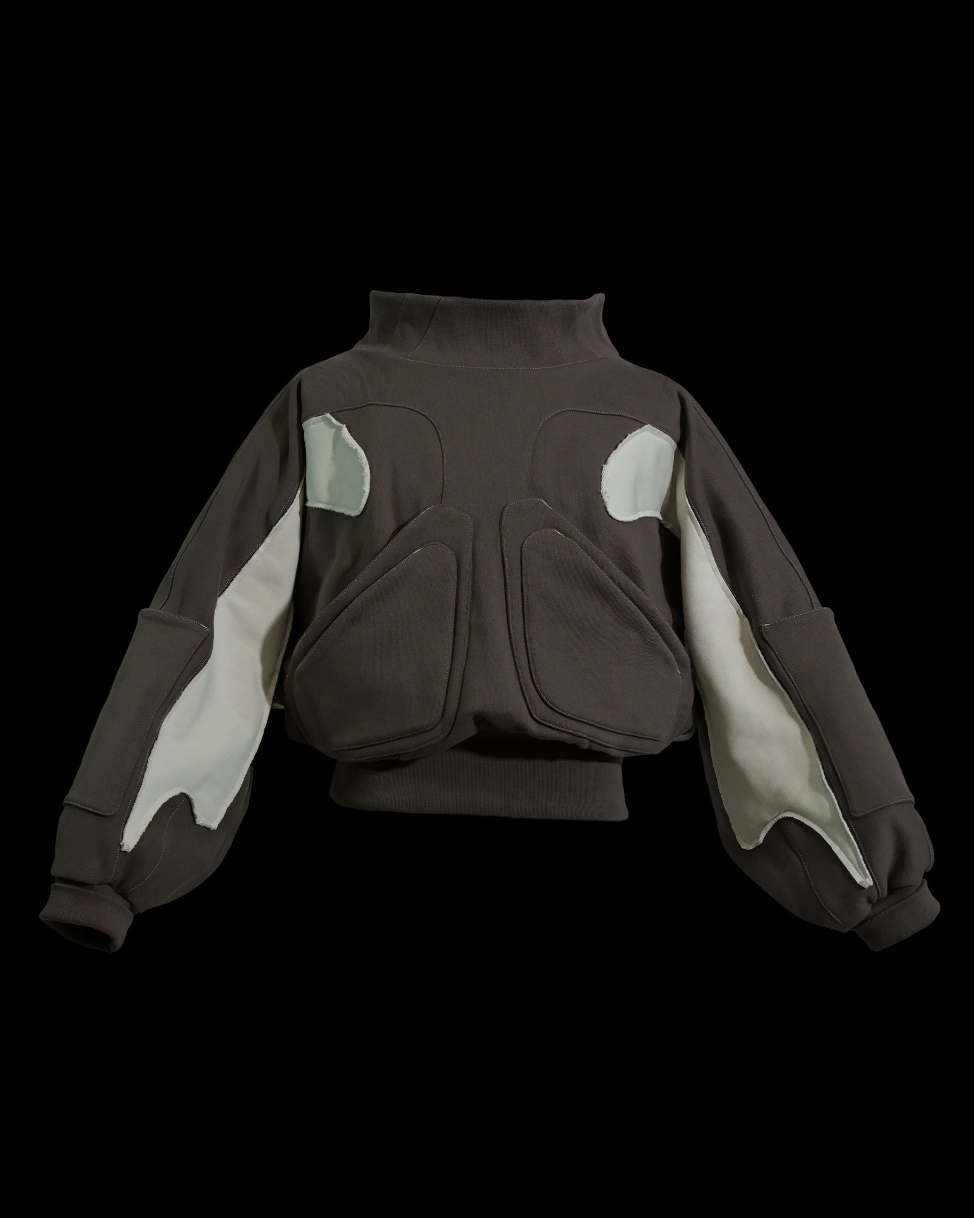 sci-fi women's mocha cropped sweater, front view