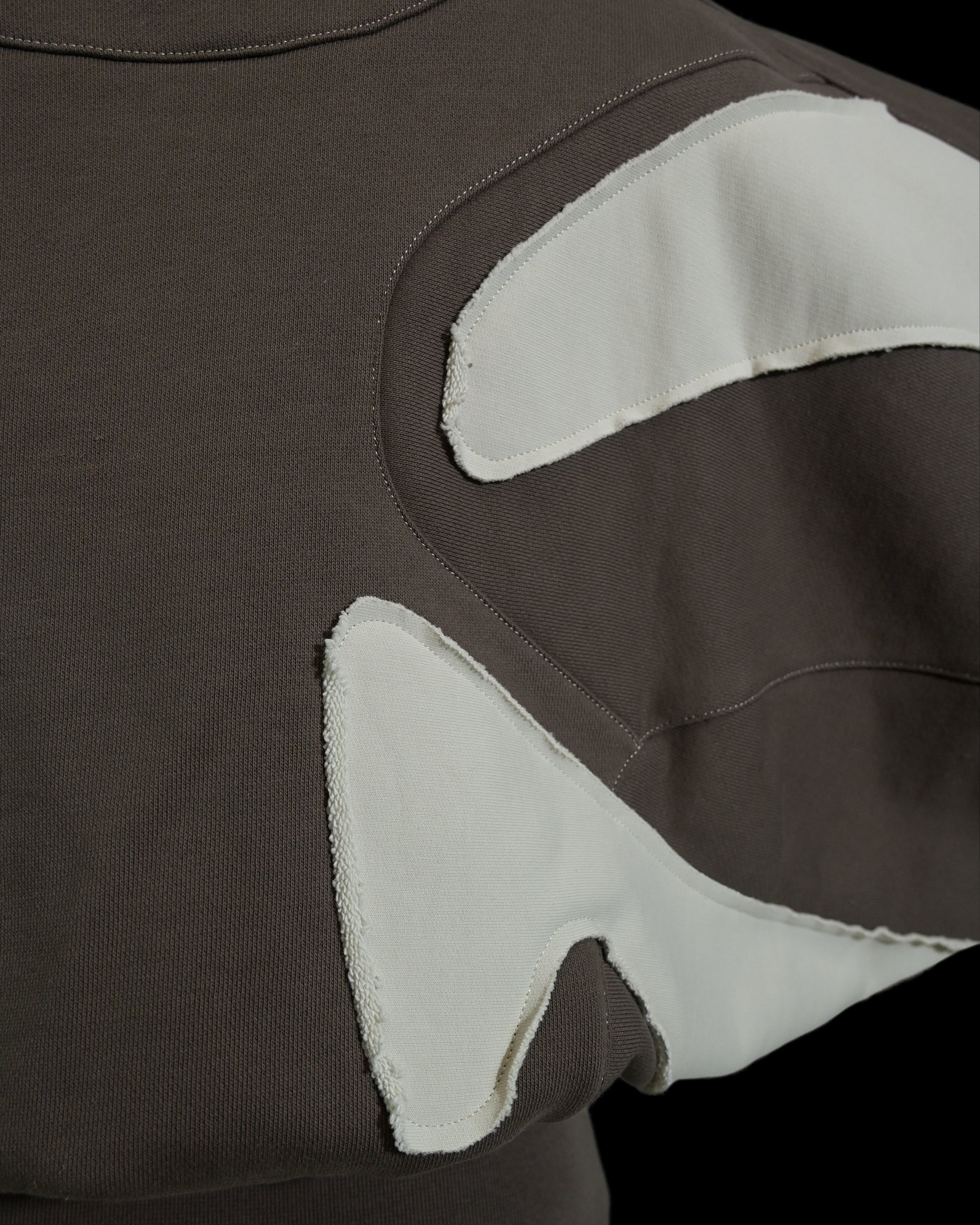 sci-fi women's mocha cropped sweater, back view