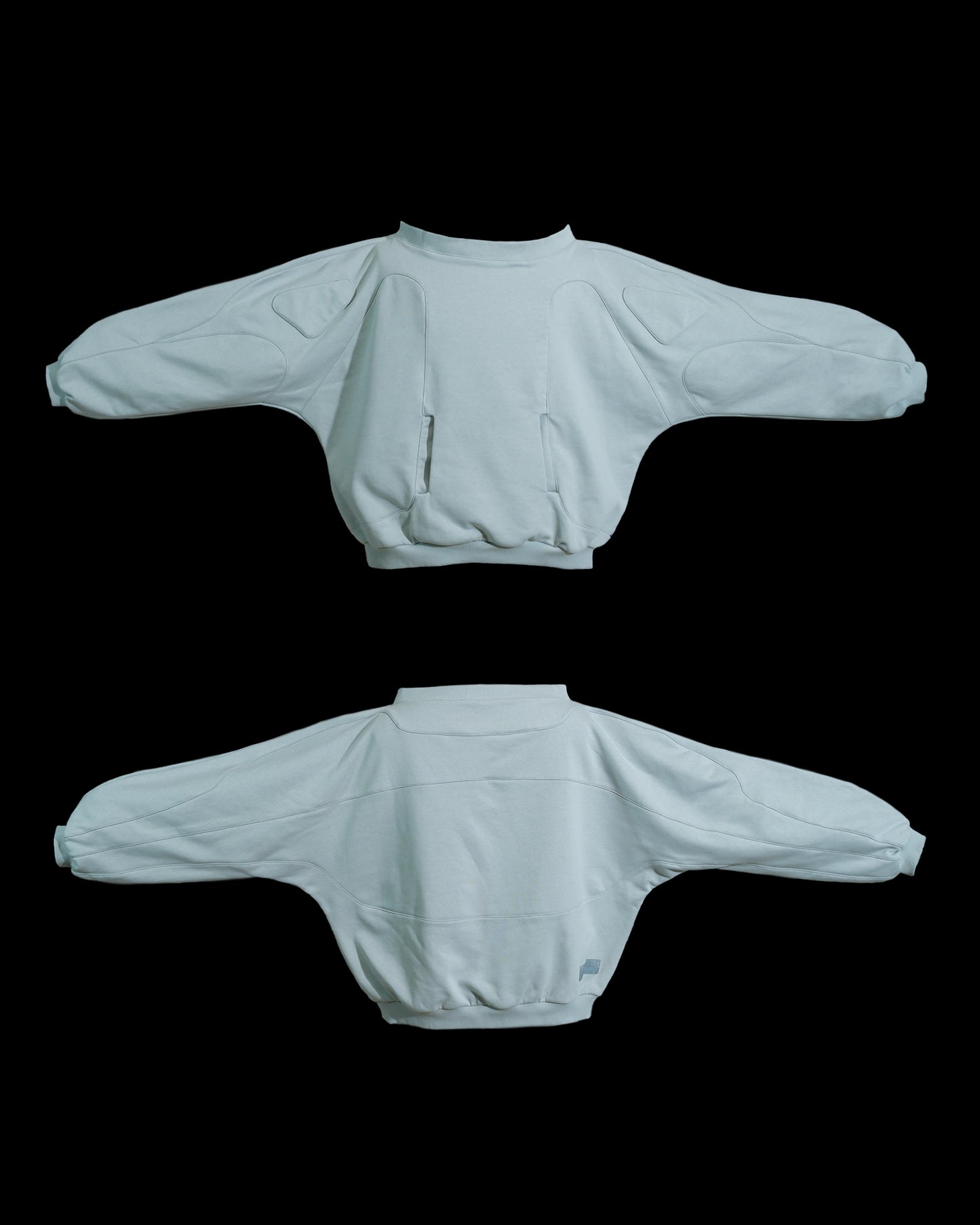 space cyber core streetwear sweater, front and back view