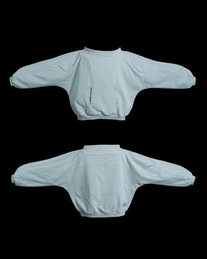 space cyber core streetwear sweater, front and back view