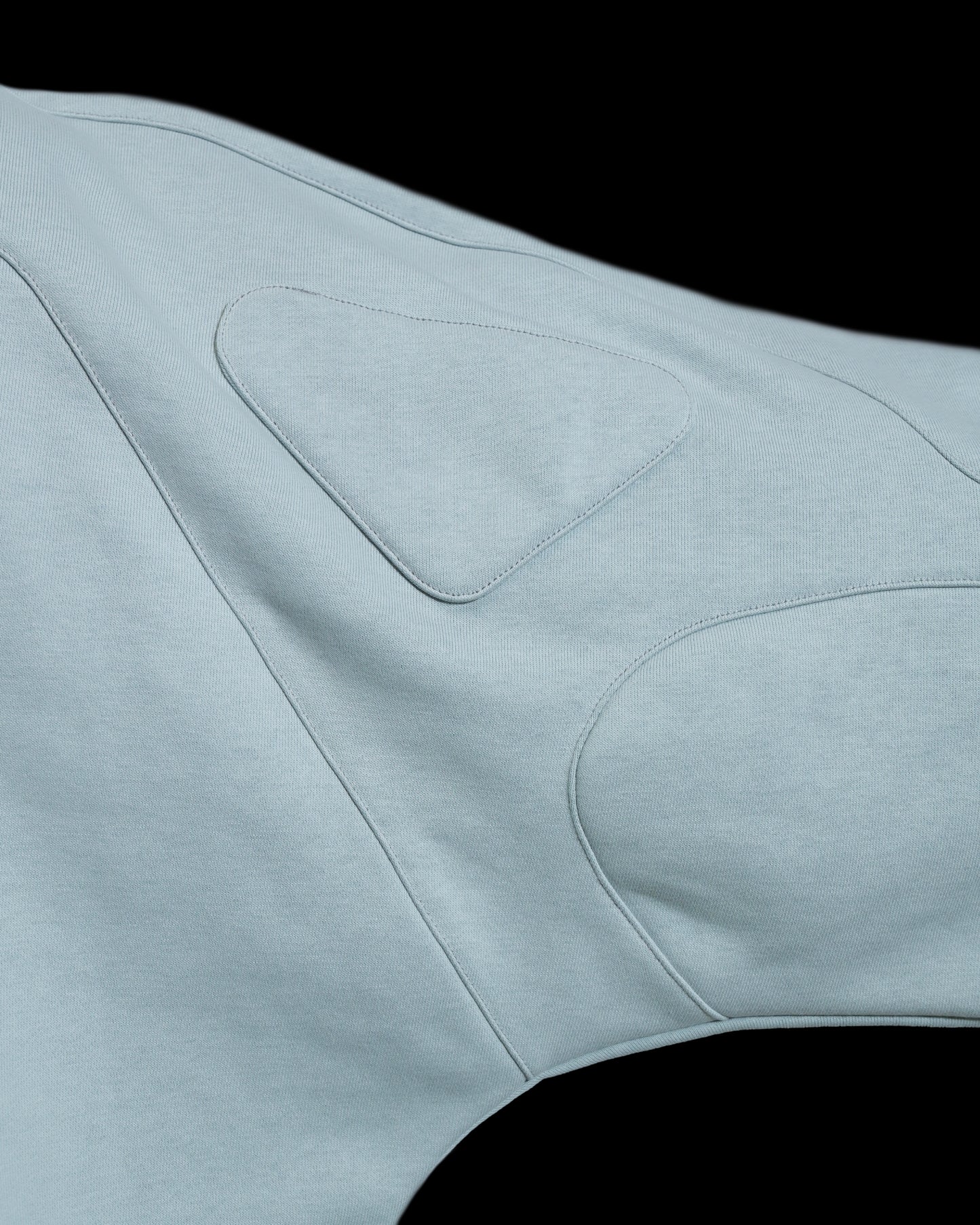 space cyber core streetwear sweater, stitching detail view