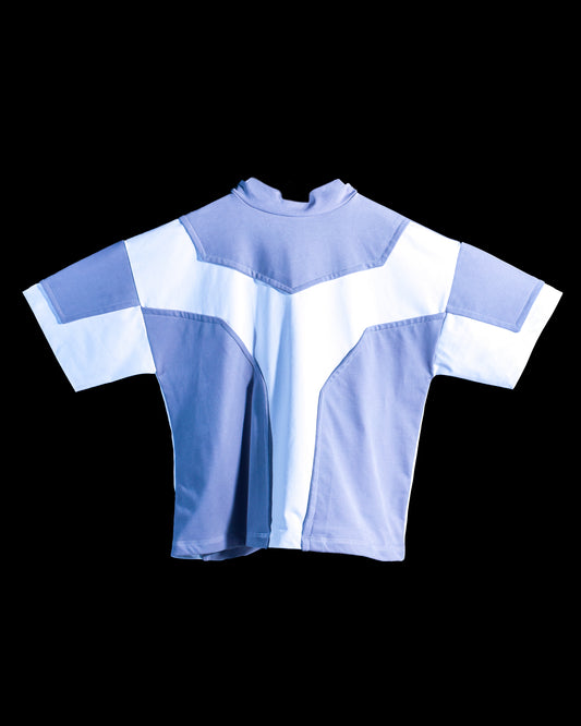 white hydraulic heavyweight futuristic tee, front view