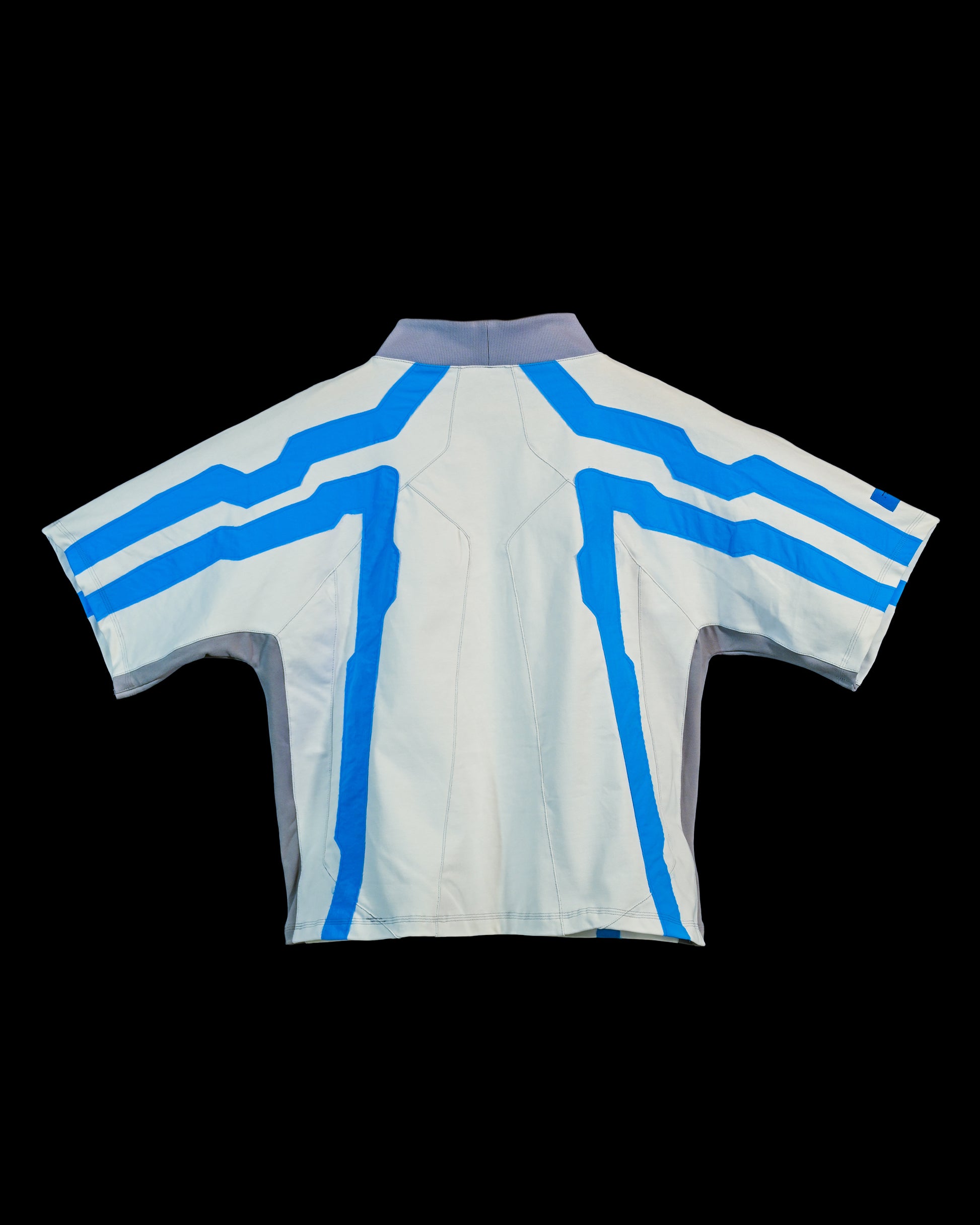 white spacepunk spaceship futuristic tee, back view